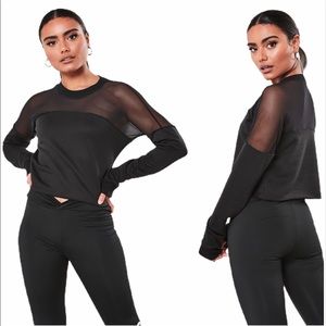 MISSGUIDED MESH INSERT SWEATSHIRT - BNWT